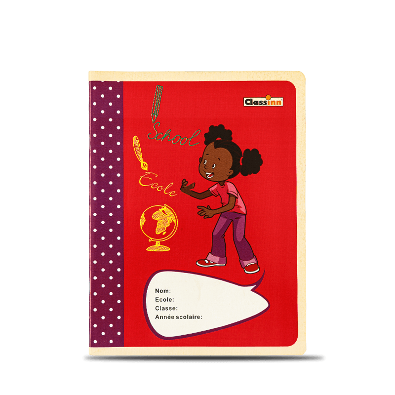 Schattig meisje rood werkboek