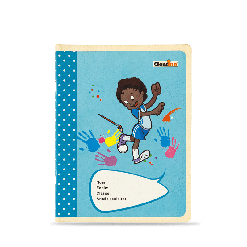 Tekening meisje patroon blauw werkboek